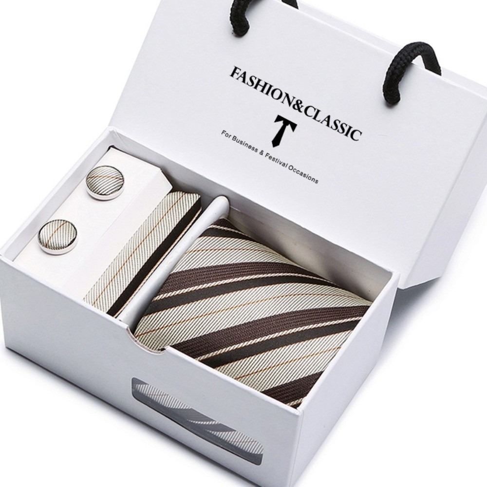 Neck Tie Set Box - طقم ربطة عنق فاخرة من الحرير
