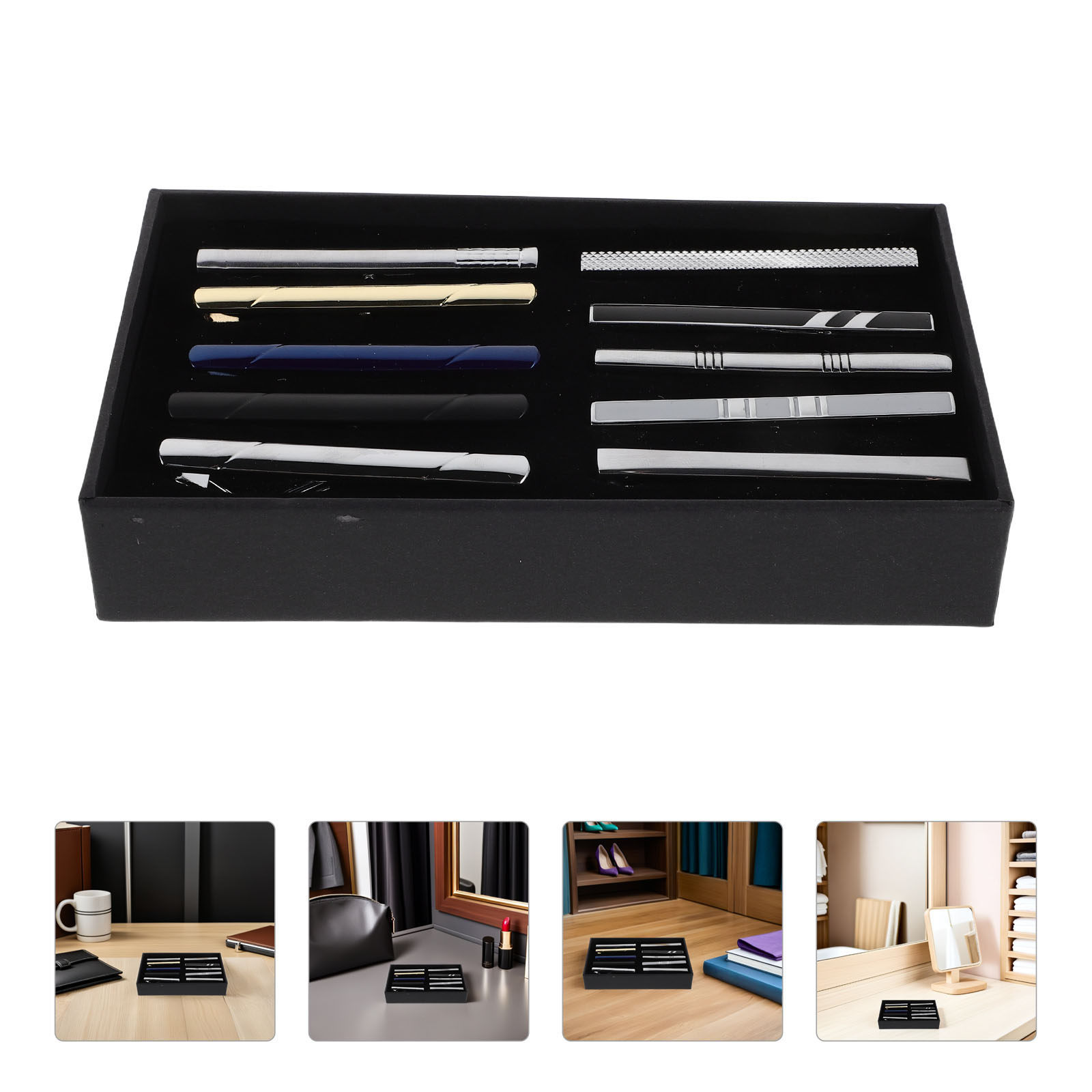 Neck Tie Set Box - مجموعة من 10 قطع مشابك ربطة