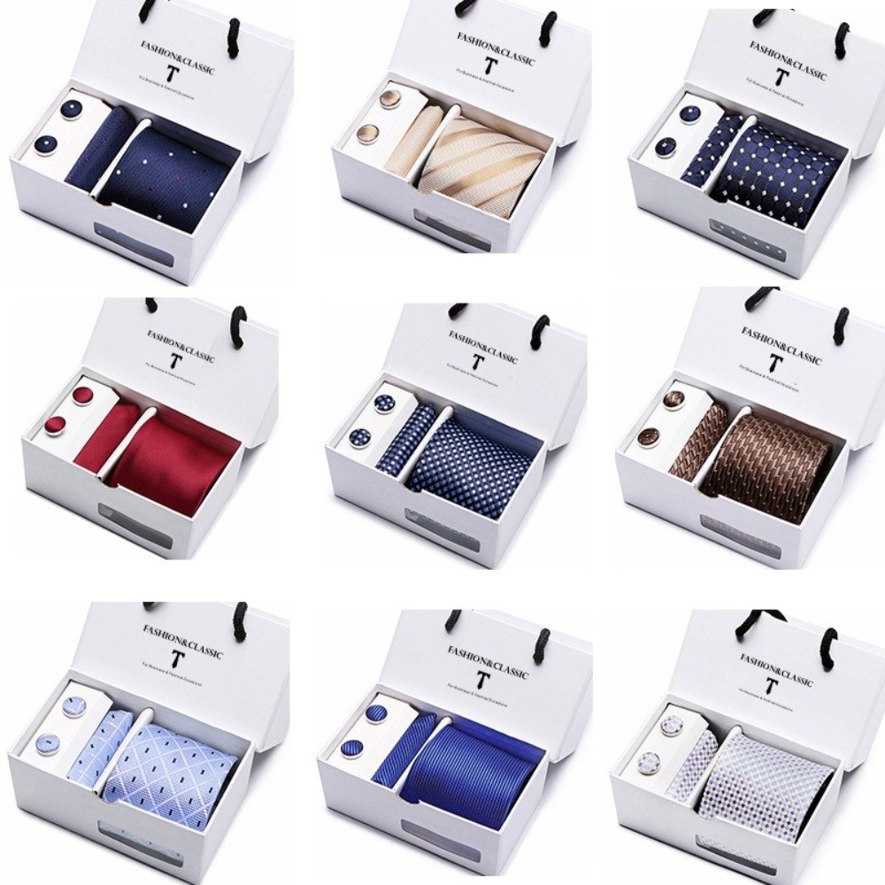 طقم ربطة عنق فاخرة من الحرير ا - مراجعة Neck Tie Set Box وسعره