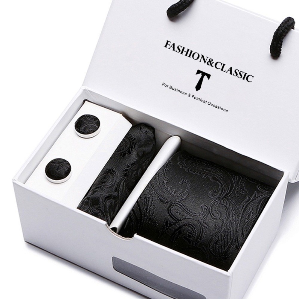 طقم ربطة عنق فاخرة من الحرير ا - مراجعة Neck Tie Set Box وسعره