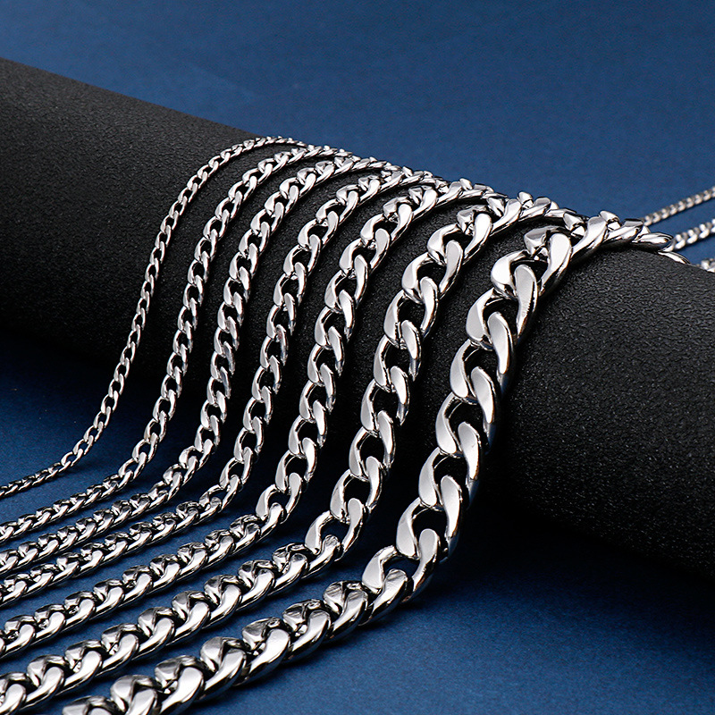 سلسلة عنق كوبية من الفولاذ الم - مراجعة Men Accessories Neck Chain وسعره